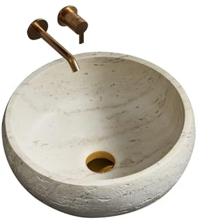 Lavandino da Bagno in Pietra Artificiale, Lavandino per Bagno Facile da Pulire e Installare, per Interni ed Esterni, Hotel, Famiglie Ospitanti