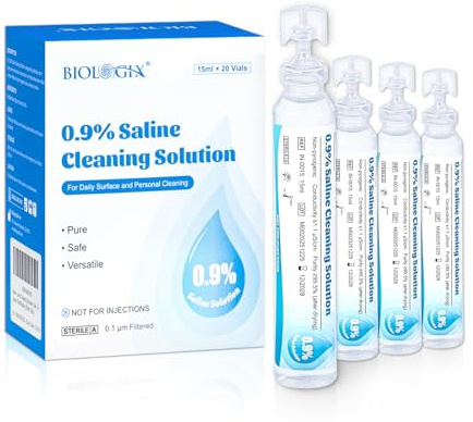 DrosoKing 0.9% Normal Saline Solution, Sterile Sodium Chloride, 20 x 15mL