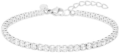 s.Oliver Damen Schmuck – Tennisarmband mit funkelnden Steinen in verschiedenen Farben aus hochwertigem Edelstahl – Elegant & Alltagstauglich – Perfekte Geschenkidee
