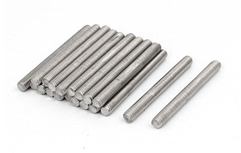 sourcing map 20 Stück Gewindestangen M5x50mm Edelstahl 304 Gewindestift Metrischem Vollgewinde Bar Gewindestäbe für Befestigung CNC-Werkzeugmaschinen 3D-Drucker Industrie Geräte