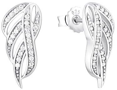 Amor Ohrstecker 925 Sterling Silber Damen Ohrschmuck, mit Zirkonia synth., 1,8 cm, Silber, Kommt in Schmuck Geschenk Box, 9315666