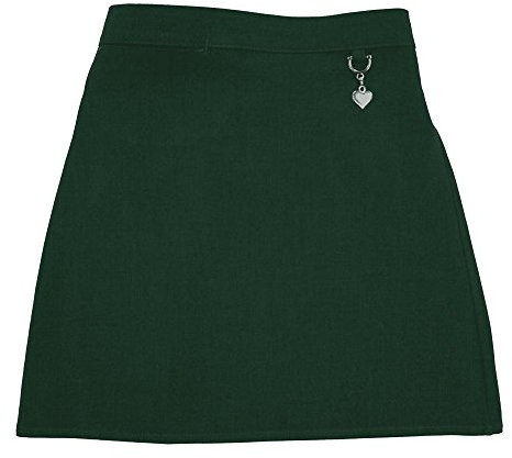 Ozmoint Girls School Uniform Heart Lycra Stretch Half Elasticated Waistband Skirt Skirts Grey Black Navy Bottle Green Brown Skirts (3-16 Years)