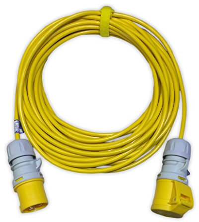 Marten 110v 16a Extension Lead 1.5mm Arctic Yellow (2m)