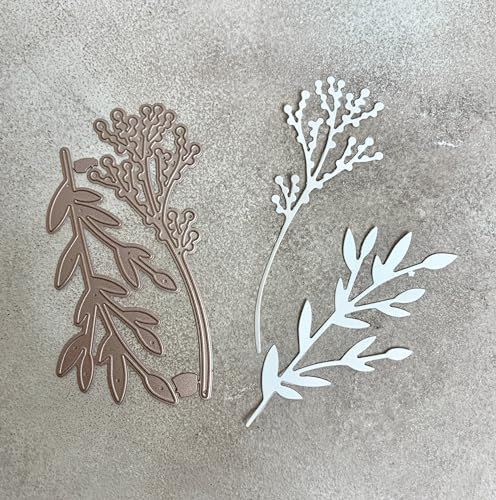 Stanzschablone/ Cutting dies Zweig & Beeren pick XL Äste 4,5x11,5 & 5x11cm , 2-tlg. geeignet für Big Shot