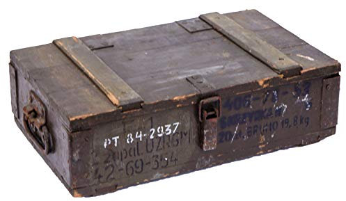 Kistenkolli Altes Land kleine Munititionskiste Box F-1 Transportkiste Werkzeugkiste Aufewahrungsbox Miltärkiste Kiste mit Deckel Schatztruhe
