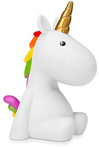 Navaris LED Nachtlicht Einhorn Design wiederaufladbar - mit 60 min Timer - Süße Farbwechsel Kinder Nachttischlampe - Schlummerlicht Lampe Weiß