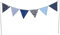 PREMYO Wimpelkette Kinderzimmer Jungen Stoff - 6 Wimpel Girlande Bunt Beidseitig - Babyzimmer Deko Blau