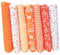 Baumwollstoff 50x50cm 7 Stück Baumwolltuch Textil Handwerk Stoffpakete Patchwork Stoff DIY Nähen Quilten Blumenmuster Orange Serie
