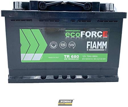 TR680 Batteria Auto per veicoli con funzione di Start & Stop Fiamm 70 Ah Ampere 680 Amperoni di spunto Positivo Destra Pronta all'uso Garaznia 24 mesi
