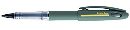 Pentel Tradio TRJ99A-A, Fasermaler Sport Chic, Korpus schwarz matt, nachfüllbare Tinte Schwarz grün - vert khaki