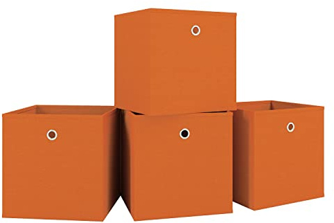 VCM Aufbewahrungsbox 27x27x28cm 4 Fächer faltbar Stoff Aufbewahrung | Platzsparende Lösung gegen Chaos - Diele oder Kleiderschrank - für den ganzen Haushalt - formstabil dank verstärkter Kanten