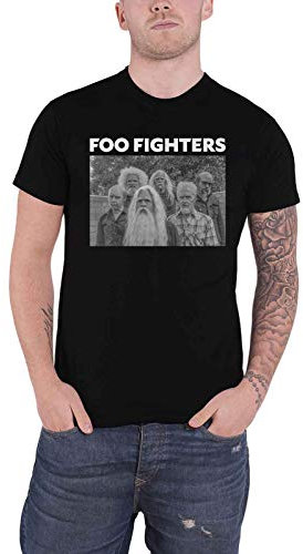 Foo Fighters T Shirt Old Band Photo Band Logo Nue offiziell Herren Schwarz L