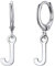 ChicSilver Damen Ohrringe Creolen Hoop Tropfen Ohrstecker mit Buchstabe J Anhänger für damen frauen