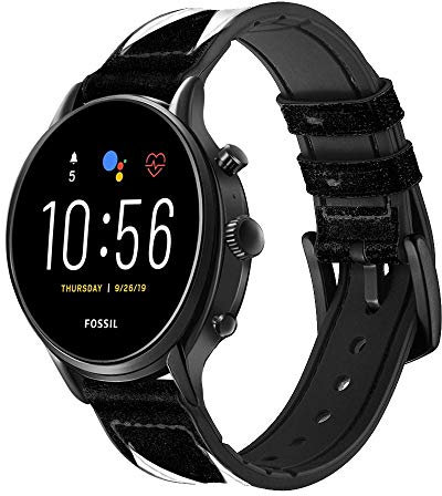 Anonymous Man in Black Suit Cinturino in pelle e silicone Smartwatch per Fossil Wristwatch taglia (20mm)