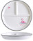 1 assiette de contrôle des portions en céramique dinosaure pour une alimentation rationnelle, assiette à dessert divisée, assiette à salade, assiette à dîner - Flamant rose - 20,3 cm