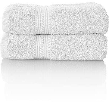 ALCLEAR Premium Frottier Handtuch Set, Frotteeserie in 6 Farben und 5 Größen, Farbe: Weiss, 2X Handtücher 50x100 cm