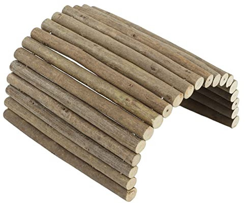 Flexible Wooden Tunnel, Chew Resistant Ladder Bridge Hiding House for Hamster, Gerbil, Reptile, Lizard, Tortoise, Hedgehog – 20 x 40CM Pet Playpen Fence