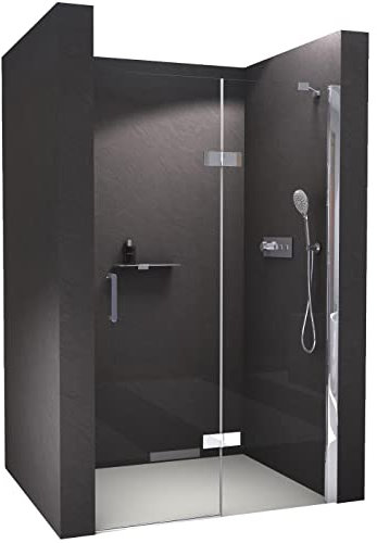 BERNSTEIN Duschtüre mit Drehtür 90x195cm Nischendusche aus 8mm ESG-Sicherheitsglas mit NANO-Beschichtung Duschabtrennung mit Duschtür NT403 - Türanschlag Rechts