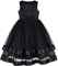 Sunny Fashion Robe Fille Noir Nœud Papillon Partie Reconstitution Historique Halloween Bouffi Jupe sans Manches 12 Ans