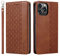 LOLFZ Case for iPhone 14 Pro, Leather Flip Wallet Case Card Slots Kickstand Wrist Strap Protective Magnetic Phone Case Cover for Apple iPhone 14 Pro - Brown