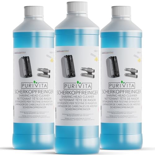 PURIVITA® Scherkopfreiniger Nachfüllflüssigkeit für Rasierer 3000 ml | Passt in Braun Clean & Renew und Philips SmartClean, ersetzt teure Einweg-Kartuschen, kraftvolle Reinigung