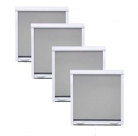 VOLET-MOUSTIQUAIRE.COM Pack éco de 4 moustiquaires enroulables alu H145 cm x L130 cm Blanc
