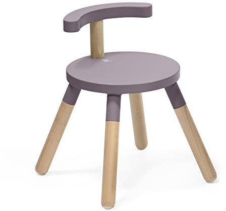 Stokke MuTable Sedia, Lilac - Versione 2023 - Altezza della seduta regolabile e schienale rimovibile - Realizzata in legno di faggio - Per bambini da 1,5 a 8 anni
