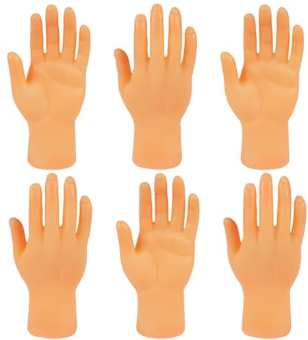Aolso Kleine Hände Fingerpuppe Set, 6 Stück Mini Hände Gummi Lustige Minihände, Fingerhände für Geburtstagsfeiern Zaubertricks Haustiere Spiele Party