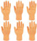 Aolso Kleine Hände Fingerpuppe Set, 6 Stück Mini Hände Gummi Lustige Minihände, Fingerhände für Geburtstagsfeiern Zaubertricks Haustiere Spiele Party