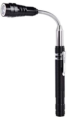 MytaYtMagnetic Pickup Tool with LED, 4-in-1 Telescopic Magnetic Pickup Stick, extendible Magnetic flashlights Gadget Tool for Men, dads and Elderly Men, Black