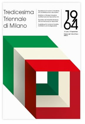 ZOLULA Milano 64 – Poster im Vintage-Stil, Leinwand-Poster, Wandkunst, Dekor, Bild, Gemälde für Wohnzimmer, Schlafzimmer, Dekoration, ungerahmt, 20 x 30 cm