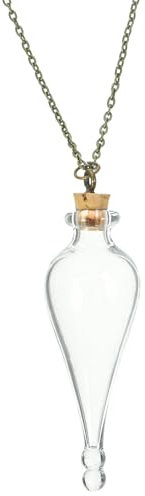 Uonlytech Fläschchen Anhänger Halskette mit Wunschflasche Felicis Felix Flüssiges Glück Anhänger Mini Glasflasche Ketten Schmuckvitrine Glasflaschen für HarryPotter Liebhaber