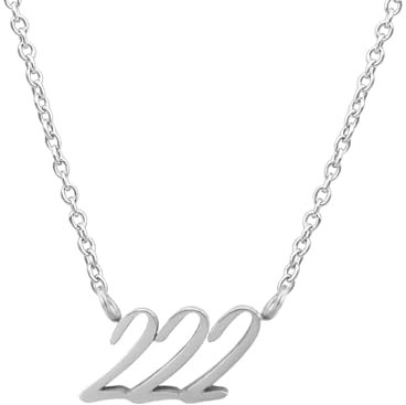 Balilou Engelszahlen Armband Angelnumber Kette Engels Zahl Armkette Spiritueller Schmuck Fußkette Zeichen Cosmic Numbers Angel Number aus Edelstahl Glücksbringer Glückszahl - 222 Gold Silber