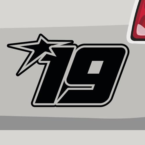Stickerfreaks Startnummer 19 Aufkleber Race Sticker Track Nineteen Auto Bike Stern Vinyl Aufkleber Größe: Sparset (2X M 2X L 1x XL) | Farbe: 70 | Race Sticker Kleber Deko Tuning Startnummer