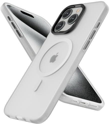 X-level iPhone 15 pro hülle Silikon Kompatibel mit Magsafe Ultra Dünn&leicht stoßfest & kameraschutz Original Durchscheinende Matt Magnetisch Handyhülle für iPhone 15 Pro Case 6.1,weiß