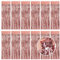 12 Pcs Rose Gold Metallic Tinsel Foil Fringe Curtains, 3.3ft x 8.2ft Tinsel Streamers Backdrop Door Curtains Hanging Streamers for Birthday Wedding Christmas Party Supplies(1m x 2.5m)