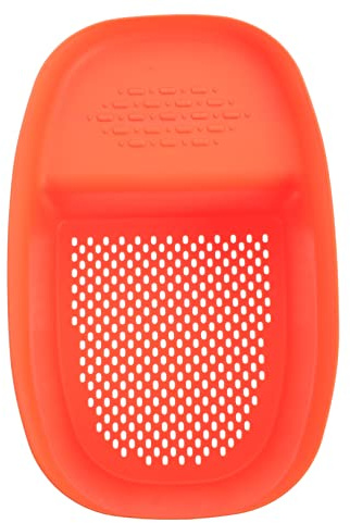 MOLUCKFU Kitchen Sink Drain Basket Colander Orange Food Grade Plastic Hanging Fruit Vegetable Strainer for Dry and Wet Separation Over Sink Kitchen Use