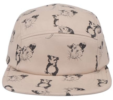 Hatphile Camp Cap mit Stickerei-Druck, 5 Paneele, Opossum Khaki, 7 1/4 / 7 3/8