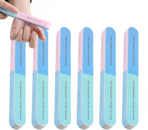 RAMGLYO 6 pièces multifonctions Lime à polir les ongles, Nail File, Multidimensional Nail Buffer, pour les ménages, les salons de manucure Nagelpflegeun (Couleur)