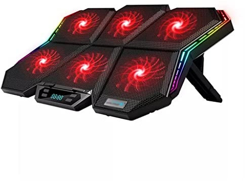 ZHCHAO Gaming Laptop 12-17 Inch Cooling Screen Laptop Pad Laptop Cooler Stand with Six Fans(Argento)