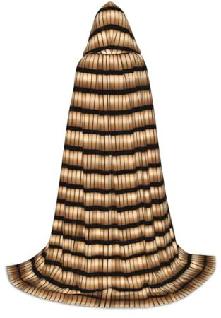 ZhanMg Wicker Woven Pattern Hooded Cloak - Ideal for Cosplay, Halloween, Easter - Comfortable Cape Robe for Stage Costumes