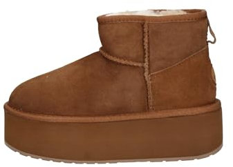 EMU Australia Women's Stinger Micro Flatform Sheepskin Ankle Boot, Chestnut, Size 37