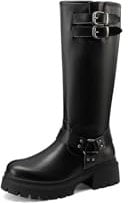 QUEEN HELENA Stivali Alti con Tacco con Zip Laterale Casual Donna X31-63 (Nero, Sistema Taglie Calzature EU, Adulto, Donna, Numero, Media, 39)