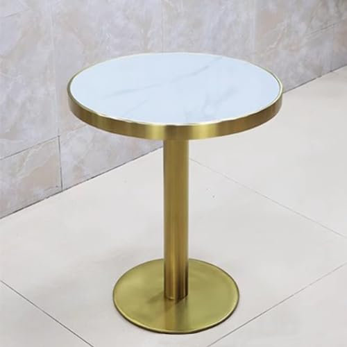 TWHZSAI Runder Cocktailbartisch aus Marmor mit goldenem Metallsockel, hoher Pub-Bistrotisch, Tische in Thekenhöhe, platzsparender Kleiner Frühstücks-Couchtisch (Größe: 55 x 95 cm)