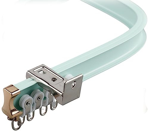 Supporto flessibile per tende da soffitto con rulli silenziosi per finestre morbide, set completo di accessori per tende per finestra a golfo, doccia, camper, binario curvo per tenda curva, supporto