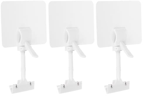 PATIKIL Sign Holder Clip 6x 3,3Pcs Double Head Swivel Sign, Rotating Erasable Price Display Holder with Clamp Clip for Supermarket Business Merchandise,White