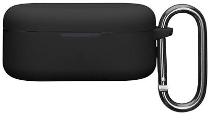 kwmobile Custodia Caricatore Compatibile con Oppo Enco Buds 2 Pro - Cover Silicone nero - Rivestimento Gommato Protezione con Gancio
