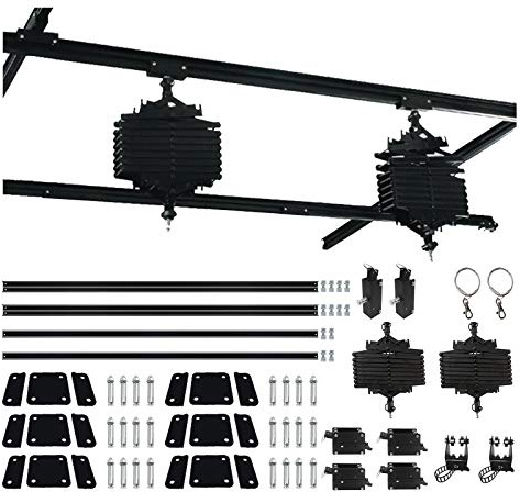DATOUBOSS 2.0M x 2.0M Fotostudio Pantograph Deckenschienensystem Studio Beleuchtung Unterstützung Schienensystem 43-200CM Drop Pantograph Pocken Schiene Track Kit (2.0Mx2.0M-B)