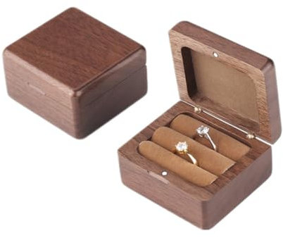 WRITWAA Schmuck-organizer Aus Massivholz Schmuck-box Mit Innenpolster -display Im Vintage-stil -aufbewahrungskoffer Für Ringe Und Halsketten -etui Für Aufbewahrung