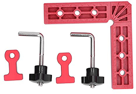Holzbearbeitung rechtwinkliger Positionierungsklemme | 90 -Grad -Eckklemme für Schränke/Schubladen/Möbel | ABS & Aluminiumlegierung, Imperial & Metric Scale | 5.5x5,5in Lineal